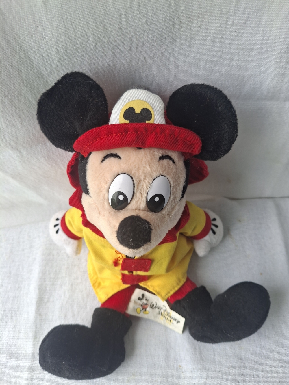 Disney Mickey Mouse Plush Toy in Yellow and Red Firefighter Outfit